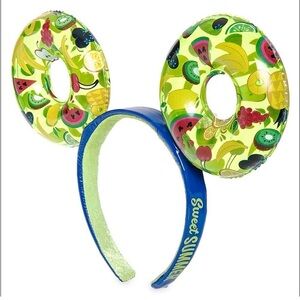 NWT Disney Parks Sweet Summer Green Fruit Print Pool Float Mouse Ear Headband